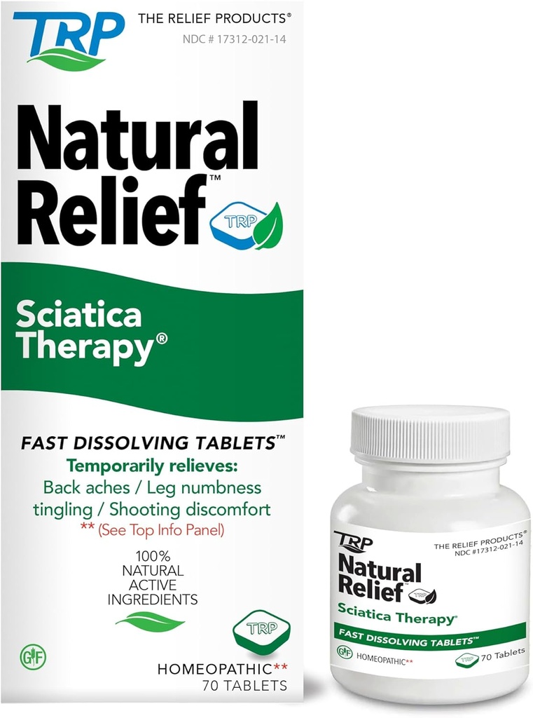 The Relief Products Sciatica Therapy Fast Dissolving Tablets - 100% Natural Active Ingredients - 70 Count