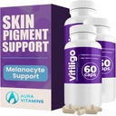 Vitiligo Capsules 60 Compte de 1 mois Améliorer le soutien de la pigmentation de la peau et réduire les taches blanches.