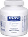 Encapsulations pures DopaPlus - soutient la production de dopamine - pour la fonction cérébrale quotidienne* - avec folate, vitamine B6 et L-5-MTHF - non-OGM et végétalien - 180 capsules