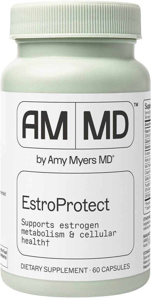 Amy Myers MD EstroProtect Supplement - soutient l'équilibre œstrogène et la santé des hormones - DIM, Calcium-D-Glucarate, Brocoli Seed Extract - 60 Capsules