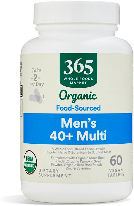 365 par Marché des aliments entiers, Vitamine Multi Mens Alimentation cultivée 40 Plus, 60 Compte