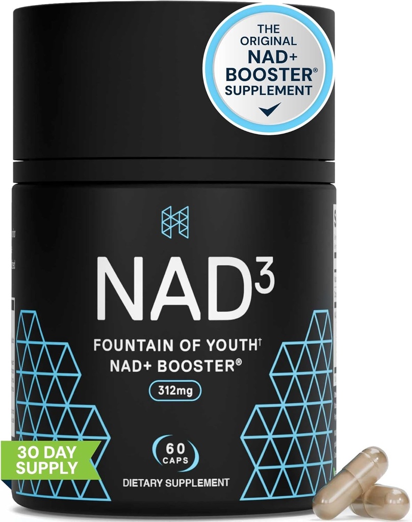 HPN NAD3 Clinical NAD+ Booster, Cellular Health & Natural Energy - Supplément NAD pour le vieillissement en santé, le soutien métabolique, NRF2 & Longevity, Nicotinamide Riboside & NMN Alternative, 60ct, 30 jours d'approvisionnement