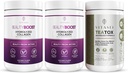 VITASEI poudre de peptides de collagène hydrolysée avec vitamine C et resvératrol et teatox support de nettoyage poudre, booster de digestion W/thé vert, Spiruline, Artichaut