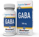 Source supérieure GABA 100 mg - Supplément de soutien du cerveau et du système nerveux - Supplément à l'acide gamma-aminobutyrique Aides Sommeil sain et relaxant - Bariatrique - 100 comprimés de dissolution sublingual