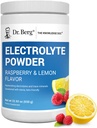 Dr Berg Zero Sucre Hydratation Poudre d'électrolyte Keto - Enrichi avec 1000 mg de potassium et de sel d'Himalaya rose (NOT Table Salt) - Supplément de boisson d'hydratation aux framboises et au citron, 100 portions