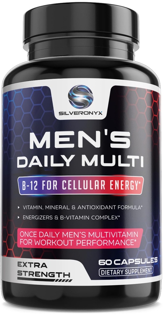 Multivitamines pour hommes – Avantage Santé Hommes Multivitamines avec vitamine B12, A, D, C, Zinc, Magnésium pour le soutien immunitaire quotidien complet – Vitamines de haute puissance pour hommes, mis en bouteille aux États-Unis - 60 Capsules