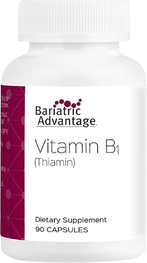 Bariatric Advantage Vitamin B1 Thiamin - 100 mg Thiamin Mononitrate - Easy Digest - Designed for Bariatric Patients - Supports Energy Production* - 90 Count