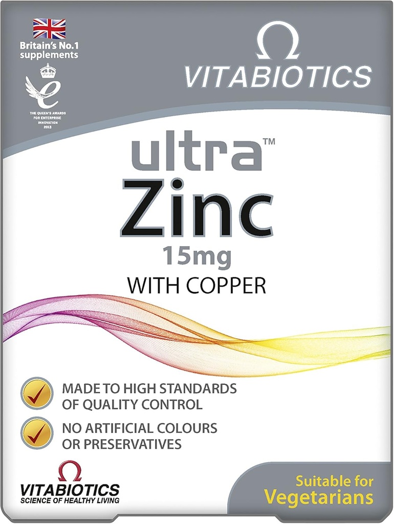 Vitabiotics ultra zinc 15mg with Copper 60 Tablets by Ultra