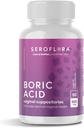 Séroflora Acide borique Suppositoires vaginales - favorise l'équilibre du pH vaginal et le contrôle de l'odeur avec la poudre fine de qualité médicale USP, Dissolve facile, Fabriqué aux États-Unis -600 mg 60 Compte