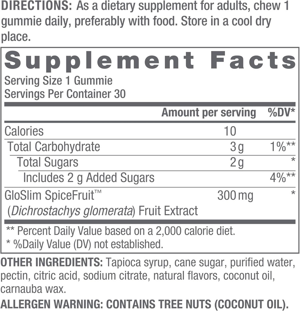 OMI Gloslim Spicefruit Gummies by Naomi Whittel - Clinically Researched West African Spicefruit, Bioactive Polyphenols - 30 Gummies, 30 Day Supply