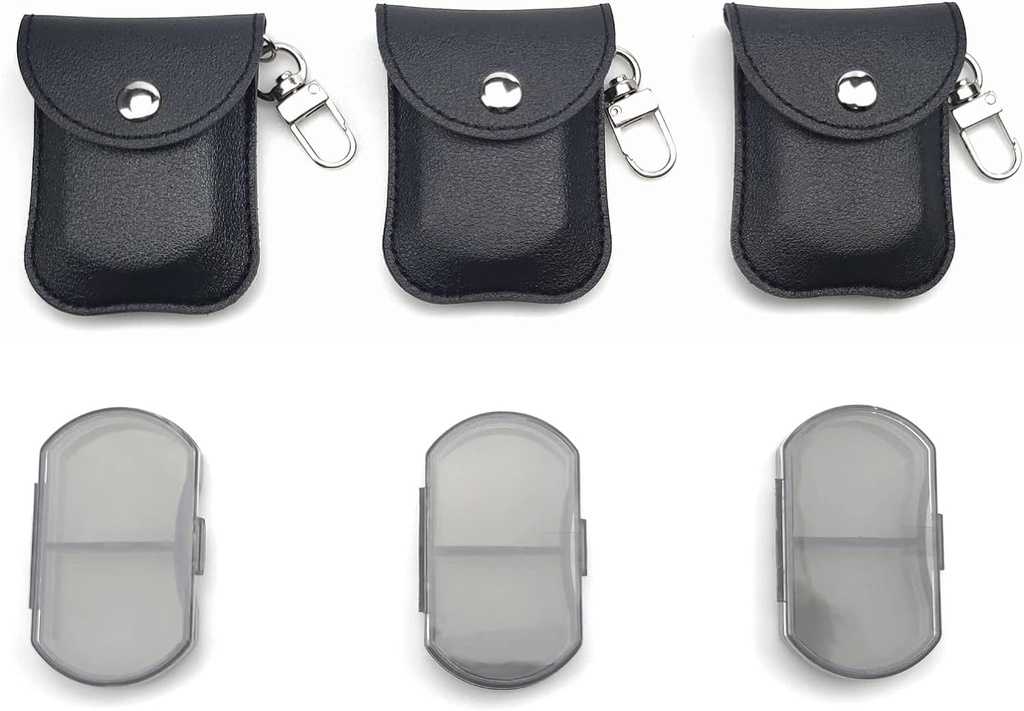VOFOON 3 Pack organisateur de petites pilules, boîte à pilules de voyage pour la chasse, porte-pilule porte-clés, contenant de pilules de poche, 2 fois par jour quotidien cas de médecine portable vitamine, boîte à huile de poisson, boîte de supplément
