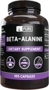 Ingrédients originaux purs Beta Alanine, (365 Capsules) Toujours Pure, Pas d'additifs ou de remplissages, Verifié en laboratoire