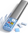 Vaydeer Organisateur hebdomadaire de pilules de 7 jours (support 2 fois par jour), Cas de pilules de voyage en métal, boîte quotidienne de pilules de forte capacité pour suppléments, pilules, vitamines et médicaments (Gray)