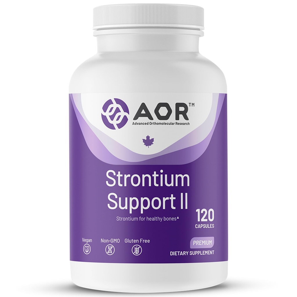 AOR, Strontium Support II, Mineral Support for Bone Health, Vegan, Non-OGM (120 capsules)