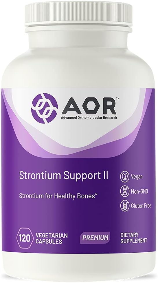 AOR, Strontium Support II, Mineral Support for Bone Health, Vegan, Non-OGM (120 capsules)