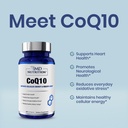 1MD Nutrition CoQ10 - pour la santé cardiaque et la production d'énergie cellulaire - Supplément santé pour les hommes et les femmes - Coenzyme Q10 Softgel - 60 jours (2-Pack)