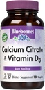 Citrate de calcium de Bluebonnet avec vitamine D3 - Soutien immunitaire quotidien Bone Health & Strength Plus* 1000mg Supplément de calcium pour les femmes et les hommes - Non-OGM, sans gluten - 180 capsules