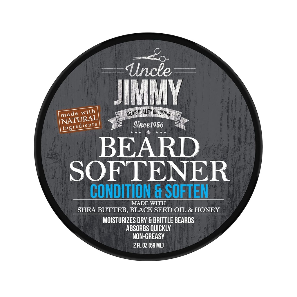 Oncle Jimmy Beard Softener, Baume conditionné pour les hommes hydrate, lisse, ajoute Shine & Tames Flyaway Hairs.