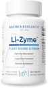 Recherche en biotique Li Zyme 50 microgrammes, Lithium en tant qu'aliment entier, Lithium organique, hautement biodisponible, soutient la fonction cérébrale, la mémoire et l'humeur, 100 comprimés