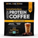 MariGold High Protein Coffee - Iced Café Mocha, 20g Grass Fed Whey Protein Isolate, Energy & Workout Boost, 2 Shots Organic Espresso, Non-GMO, 2 Net Carb, 1 Lb Bag, 15 Servings