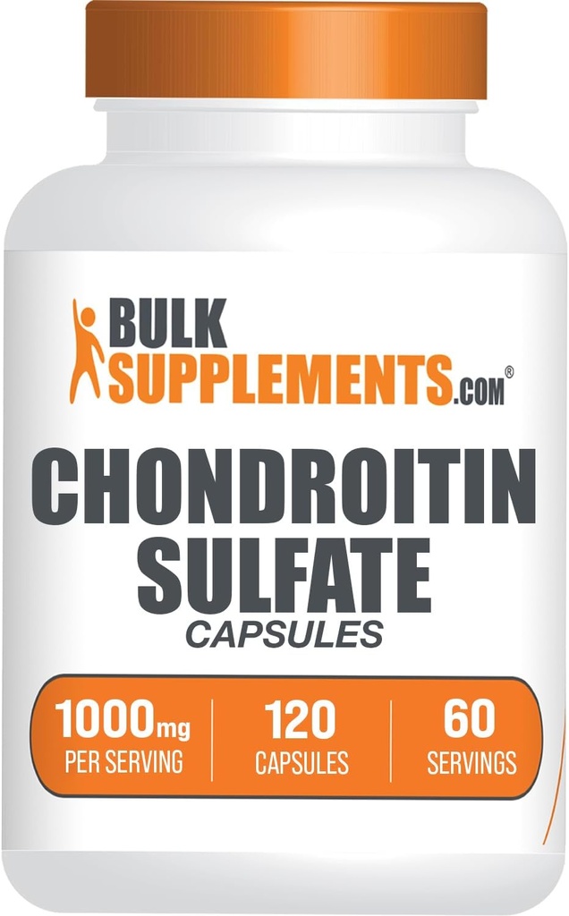 BulkSupplements.com Chondroitin Sulfate Capsules - Nutritional Supplement, Chondroitin Sulfate 1000 mg - Gluten Free, 2 Capsules per Serving, 120 Count (Pack of 1)
