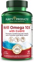 Krill Omega 10X plus EPA & DHA avec CoQ10 Super Formula de produits de pureté. 60 GELS DE LOGEMENT