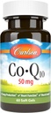 Carlson - Co-Q10, Co-enzyme Q10, 50 mg, Production d'énergie et fonction cardiaque, 60 Softgels