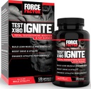 Force Factor Test X180 Ignite Total Testostérone Booster pour les hommes avec graines de fenugréek et extrait de thé vert pour construire le muscle maigre, stimuler l'énergie, et améliorer la performance, 120 comte