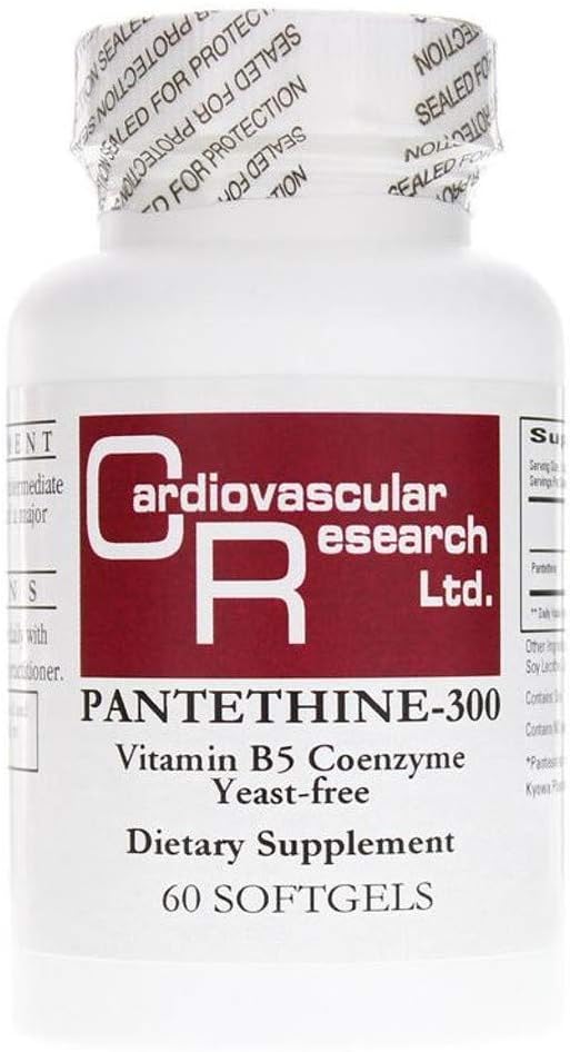 Recherche cardiovasculaire Pantethine-300 Vitamine B5, Blanc, 60 Nombre