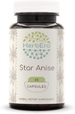 HerbEra Star Anise 60 Capsules, 500 mg, Star Anise (Illicium verum) Semences séchées (60 Capsules)