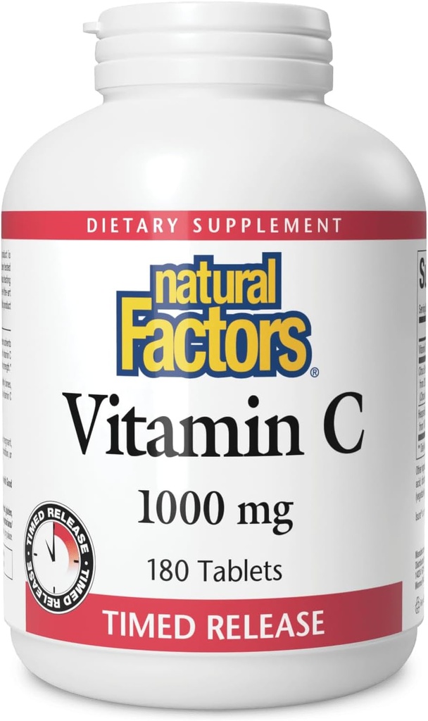 Facteurs naturels, vitamine C 1000 mg, délai de libération Antioxydants pour la santé immunitaire et osseuse