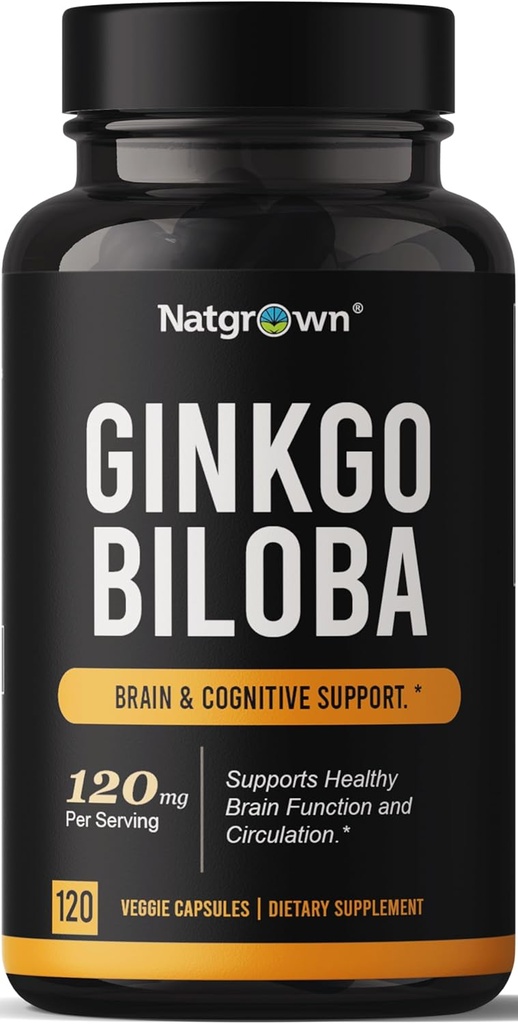 Ginkgo Biloba 120mg - Ginkgo Biloba Extra Strength Capsules d'extrait - 120 Compte