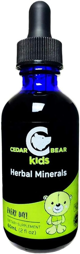Cedar Bear Herbal Minerals pour les enfants un supplément à base de plantes liquides qui aide à construire des corps, des esprits et des systèmes immunitaires forts 2 Fl Oz