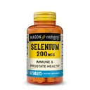 Mason Natural Selenium 200 mcg - Supplément antioxydant pour le soutien immunitaire et la santé de la prostate, Trace Mineral essentiel, 60 comprimés