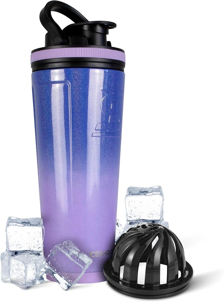 Bouteille de Shaker en acier inoxydable 26 Oz, Lilac Dreaming - Bouteille d'eau de gym avec agitateur breveté, réutilisable pour les séances d'entraînement, smoothies, sports