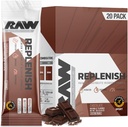 RAW Replenis Packets, Formule de récupération de poudre d'électrolytes Premium, Chocolat (20 Stick Packs) - Mélange de boisson d'électrolyte aromatisé pour l'hydratation, la reconstitution, l'endurance et les entraînements de performance