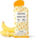 Lecka Energy Gel, 12 Gels | for Endurance Exercise, Made with Real Fruits and Basil Seeds, Provides Natural Energy and Electrolytes (12 Gels, Banana)