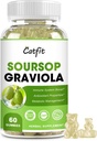 Soursop Graviola Gommies, Feuilles de Soursop Extraire des herbes pour stimuler l'Immune, Antioxydant et soutien sanitaire global, Soursop Fruit, Haute Absorption, Sans gluten, Vegan, 60 Gummies