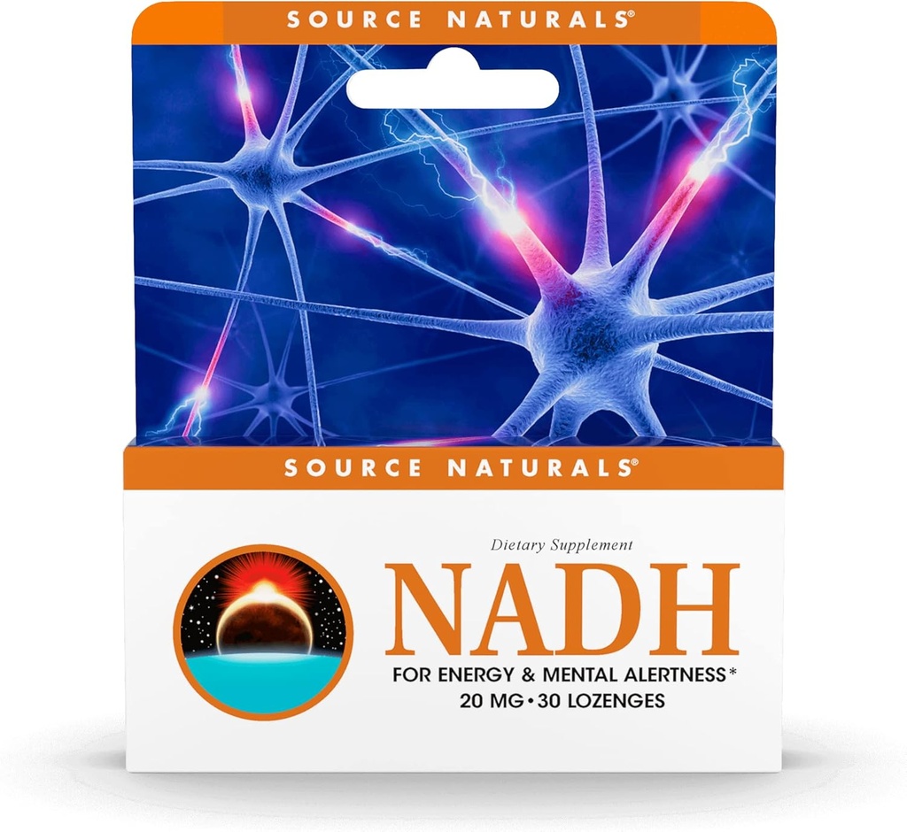 Source Naturals NADH 20mg, stimuler l'énergie et l'alerte mentale* - 30 Lozenges