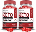 Laboratoires justifiés (2 Pack Tummy Keto ACV Gummies Extreme 2000MG Trim Tummy Keto Gummies Vinaigre de cidre de pomme préparé avec du jus de betterave à grenade en poudre B12 Vegan Non OGM 120 Gummys