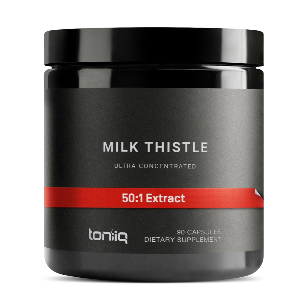 Thistle de lait Toniiq - Extrait ultra-haute puissance 50:1 avec 80% de Silymarin - hautement concentré - Laboratoire tiers testé - 90 Capsules