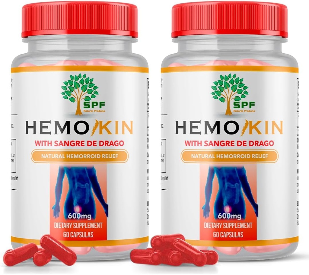 SPF HEMOKIN avec Sangre de Drago – Supplément de soulagement de l'hémorroïde et de la fissure, aide à démangeaisons, gonflement (60 capsules) Produits naturels. (2)