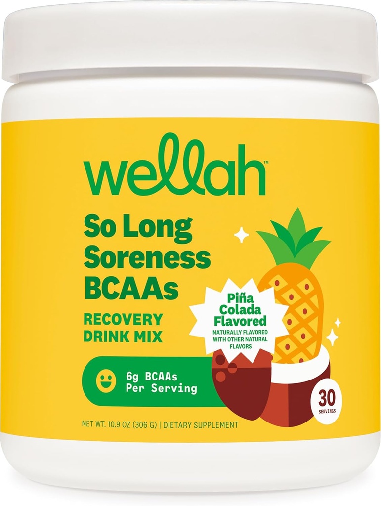 Wellah So Long Soreness BCAA Poudre (Pina Colada aromatisée) 30 portions - avec complexe d'hydratation