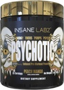 Insane Labz Or psychotique, poudre de pré-entraînement stimulante, énergie latente extrême, pompes et endurance avec Beta Alanine, DMAE Bitartrate, NO Booster (35 portions, Peach Mango)