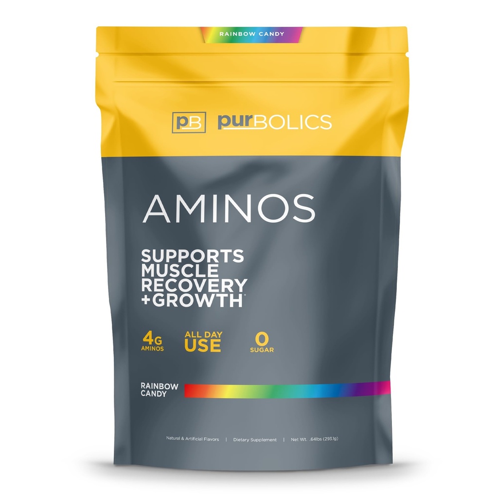 Purbolics Aminos 4g d'acides aminés de forme libre, bêta-alanine, 0 Calories et 60 portions