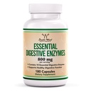 Enzymes digestifs - 800mg Mélange des 10 enzymes digestives et pancréatiques les plus essentielles (amylase, lipase, bromelain, lactase, papaine, protéase, cellulase, maltaise, invertase) par Double Wood