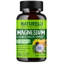 NATURELO Magnésium Glycinate Complexe de chélate - 200 mg Magnésium avec des légumes organiques pour soutenir le sommeil, le calme, la crampe musculaire et le stress - Sans gluten, sans OGM - 240 capsules