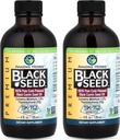 Amazing Herbs Huile de Graine Noire Premium - Sans gluten, sans OGM, Nigella Sativa pressée à froid Aides à la santé digestive, soutien immunitaire, fonction cérébrale, mobilité conjointe - 4 Fl Oz (paquet de 2)