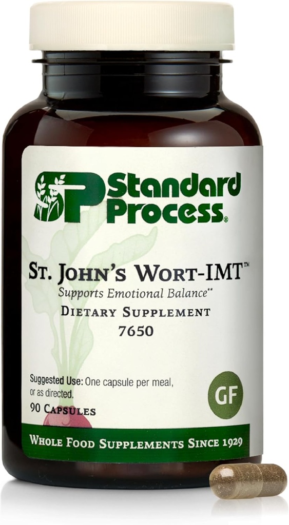 Processus standard St. John's Wort-IMT - Supplément à base de plantes pour soulager le sommeil et le stress - Soutient l'équilibre et la relaxation - Non-Dairy, Non-Soy & Sans gluten - 90 capsules